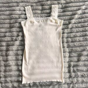 Vintage Cream Lace Sweater Tank